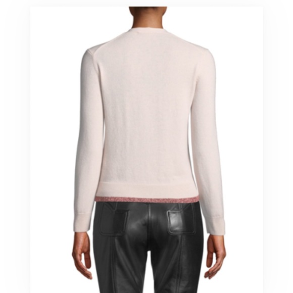 COACH Rexy Patch Metallic Wool-Cashmere Cardigan - Picture 3 of 9